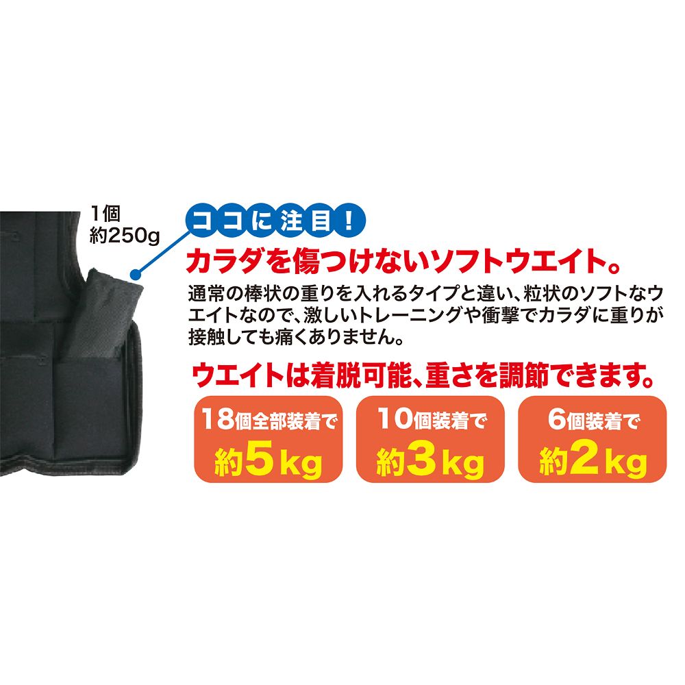 68-5564-69 Gawri ウエイトベスト 5kg GWV5000 【AXEL】 アズワン