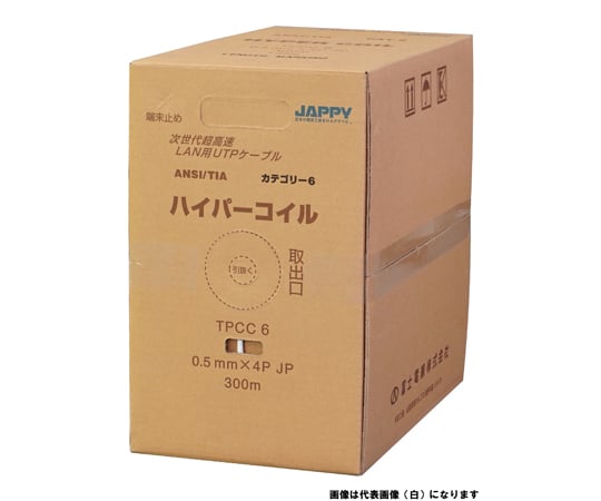 68-5589-49 Cat.6 LANケーブル 1巻（300m入） TPCC6 0.5mm X 4P ｱｶ JP