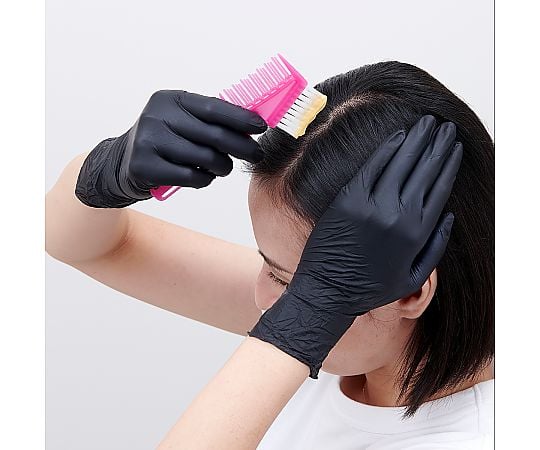 現在受注を停止している商品です］68-5618-41 使い捨てゴム手袋 黒 XS