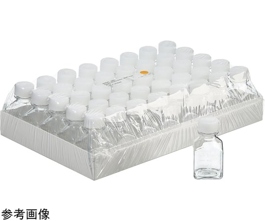 68-5629-54 角型培地ボトル 2000mL PETG トレイ/本体・キャップ付包装