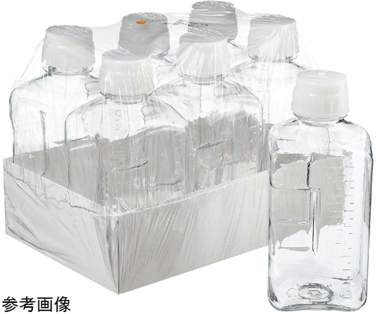 68-5629-54 角型培地ボトル 2000mL PETG トレイ/本体・キャップ付包装