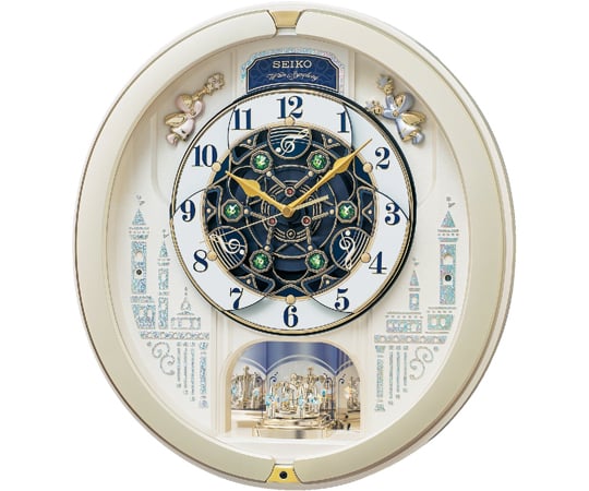 68-6552-62 電波からくり時計 443×405×98mm 薄金色 RE579S 【AXEL