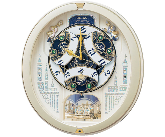 68-6552-62 電波からくり時計 443×405×98mm 薄金色 RE579S 【AXEL