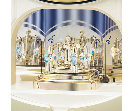 68-6552-62 電波からくり時計 443×405×98mm 薄金色 RE579S 【AXEL