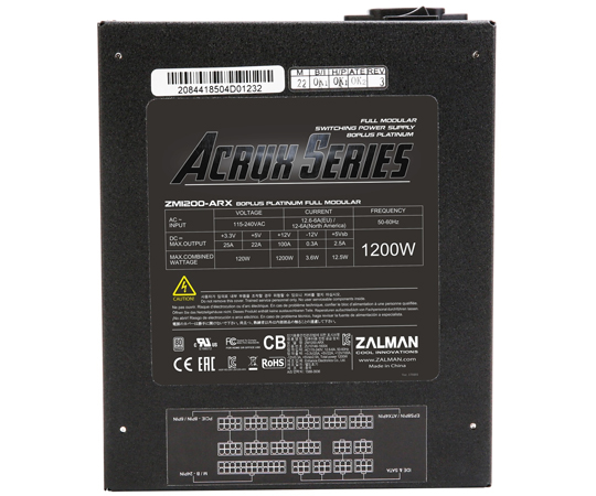 取扱を終了した商品です］電源ユニット ACRUX 1200W ZM1200-ARX 68 