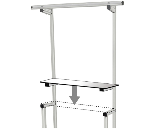 東商アソシエート 懸垂ラック（中古） 東商アソシエート株式会社 懸垂ラック白色（フィンガーボード付き