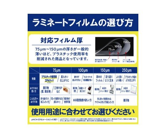 68-9483-30 ラミネートフィルム帯電抑制100μ はがき100枚 LFT-HA100