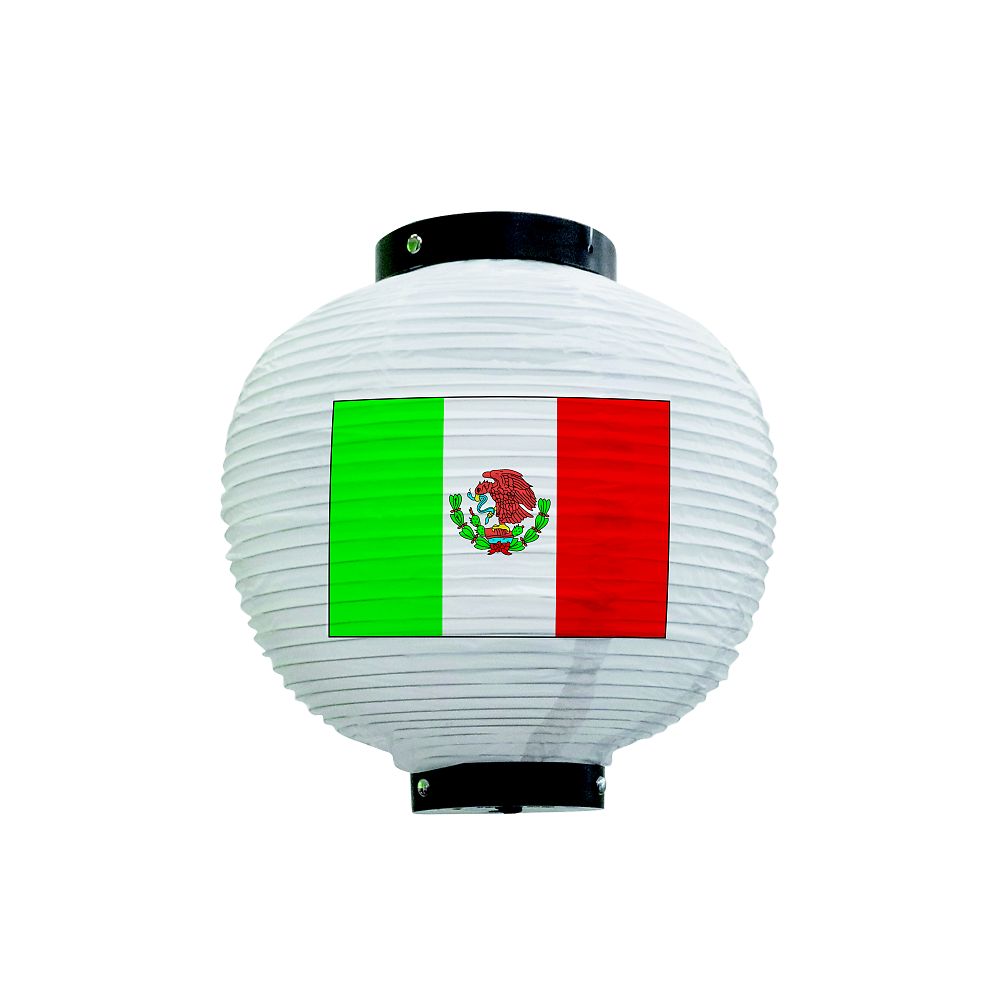 フルカラー提灯 メキシコ 八寸丸 白　54412