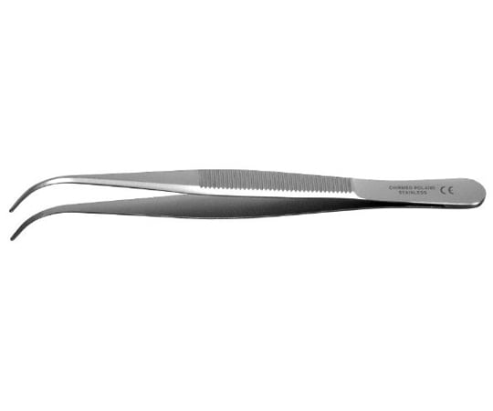 69-0953-44 先曲り先細無鈎ピンセット 110mm A-12-1 【AXEL