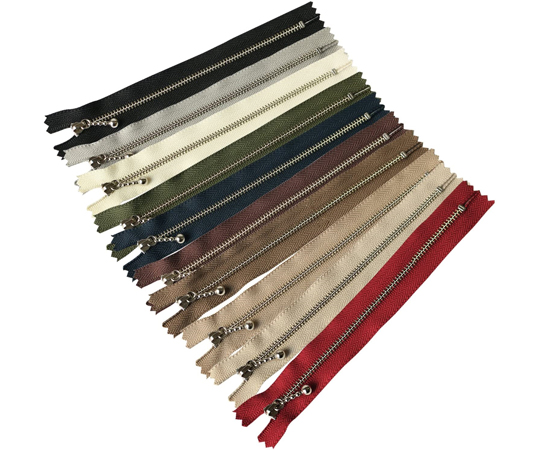 69-1186-46 玉付ファスナー 金具・シルバー 16cm 各1本入10色