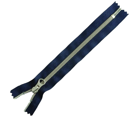 69-1188-67 メタリオン片開きファスナー 金具・シルバー 20cm 黒