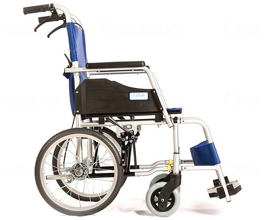69-1203-61 G style車いす介助型 ブルー 座幅42cm J-102 【AXEL】 アズワン
