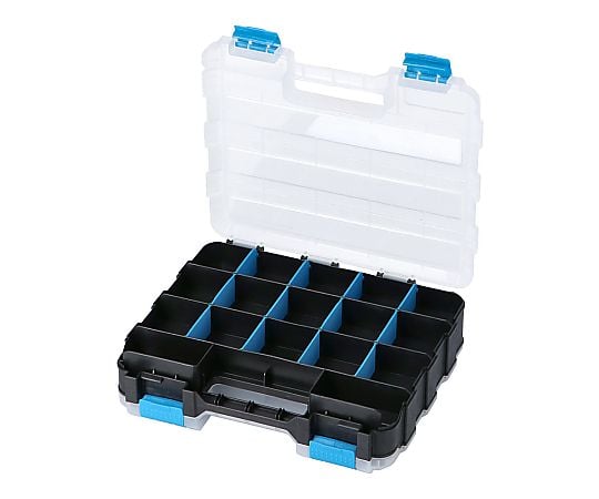 69-1244-21 両面 パーツケース ブルー PAME-706 サイズ：約幅320×奥行