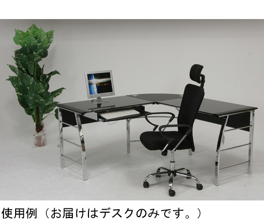【送料無料】ガラスPCデスク L型 CT-1040BK ブラック 不二貿易 L型デスク ガラス CT-1040BK 幅1560×奥行1560×高さ
