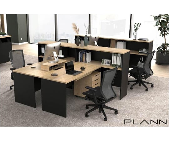 69-2956-86 プラン木製デスク W1000×D600 ナチュラル×ナチュラル脚