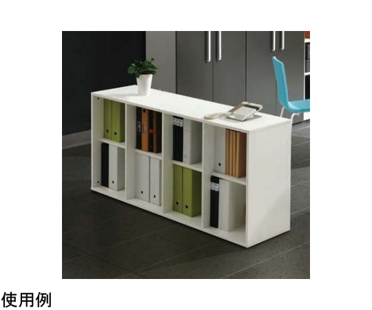 69-2962-98 プリーマⅢ 木製格子型シェルフ4列2段 グレーⅡバック