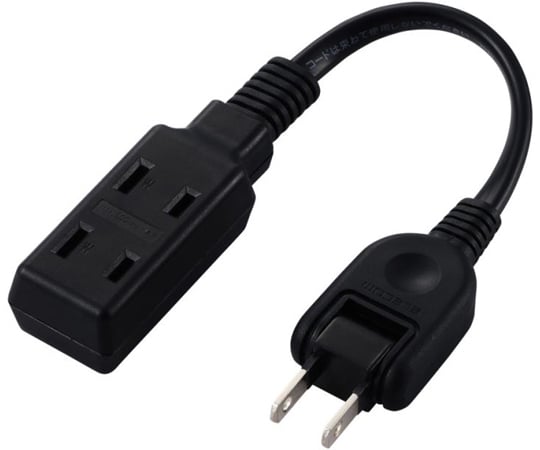 69-3107-38 モバイルタップ 3個口 0.1m スイングプラグ ブラック 69-3107-38 モバイルタップ 3個口 0.1m スイングプラグ ブラック