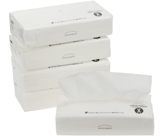 69-3153-86 ホワイトリボンソフトパックティシュー 1箱(750組×20パック