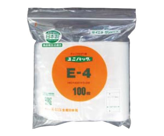 69-3826-01 ユニパック チャック付透明袋 セイニチ 10×14cm E-4 100枚