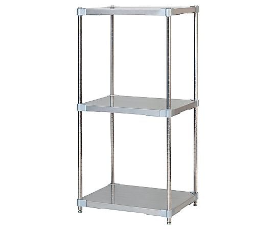 シェルフ 69-3828-43 ステンレスシェルフラック W61.5cm 3段（高さ120cm） 奥行