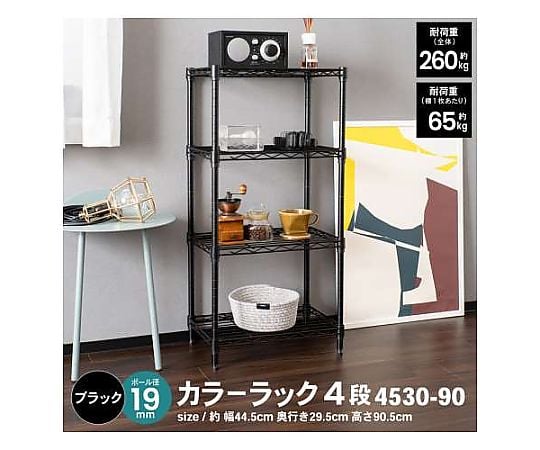 69-3840-85 LIFELEX カラーラック4段ブラック 19Φ 4530-90 【AXEL