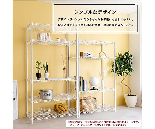 69-3840-98 LIFELEX カラーラック5段ホワイト 25Φ 9045-180 【AXEL