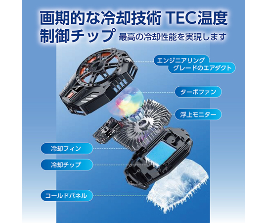 69-3855-90 スマホ冷却ファン ハイパワー ペルチェ素子 3段階