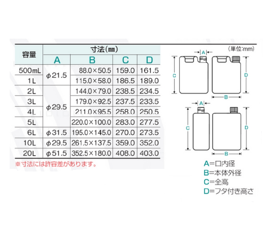 69-5600-76 平角缶（1ヶロ）6L 1ケース（20本入） 1041-05