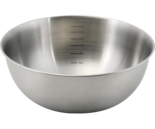  グレー　ボウル21㎝×4 69-5850-45 ベーシスライン ステンレス製ボウル21cm（目盛付） HC-437