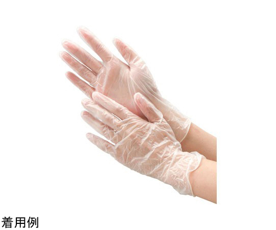 69-6012-19 プラスチック手袋 パウダーフリー（中厚タイプ） S