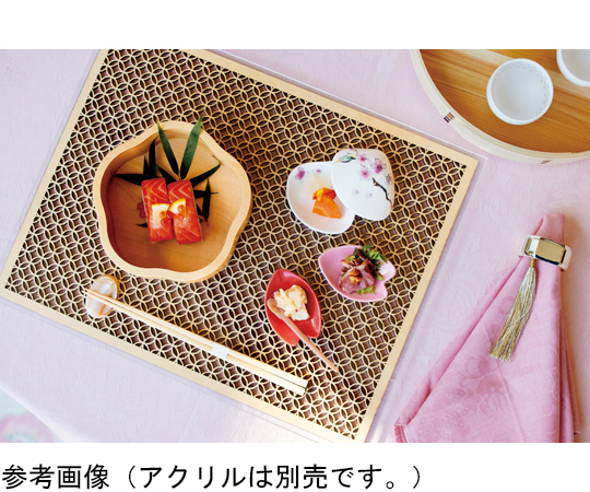 ひのき細密膳 長角（大）七宝　38140