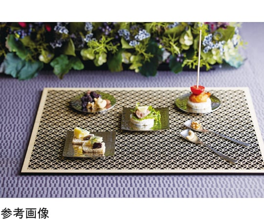 ひのき細密膳 長角（大）七宝　38140
