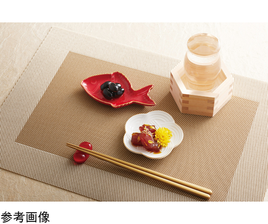 めで鯛小皿 赤　27921