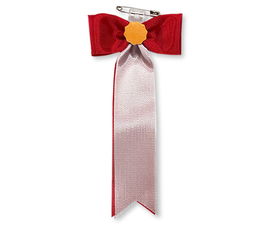 69-6417-47 【各種用途】 リボン胸章 蝶結タレ付 ピンク 1箱(200個入