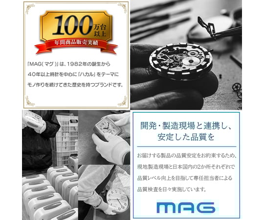 69-6854-70 MAGデジタル電波置掛兼用時計 クリアビュー W-814 WH