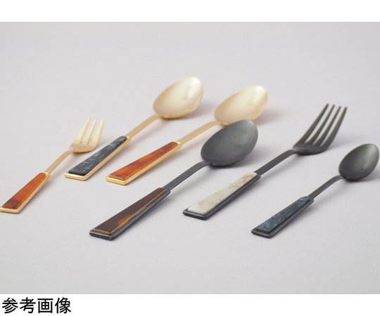 アクリルカトラリープレート ゴールド ベッコウ ケーキフォーク 1箱(12本入)　409181