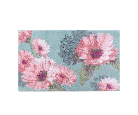 69-7230-86 玄関マット 花柄 コーナー吸着 45×75cm 室内 フラン