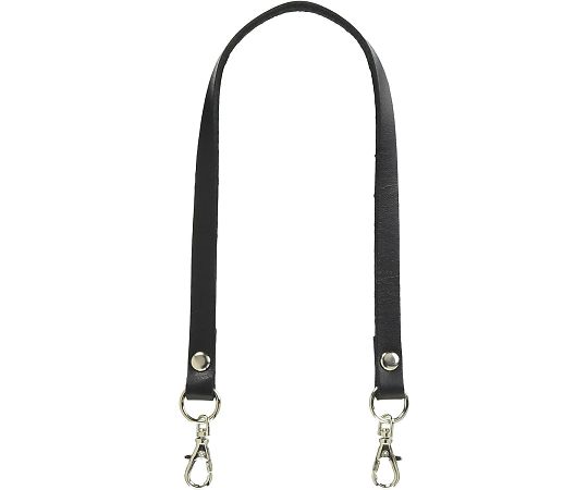 本革 口金用持ち手手 シルバー W約8mm×H約33cm 黒