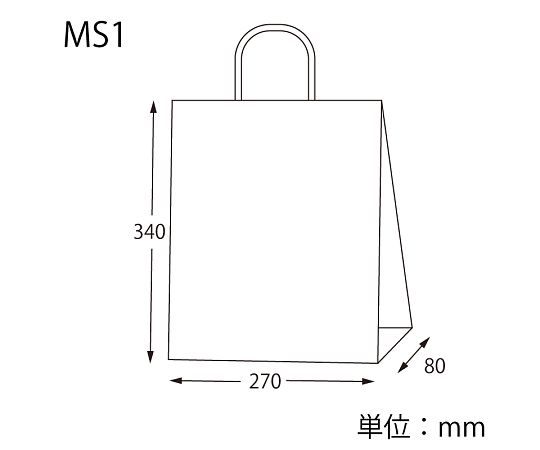 手提げ紙袋 25チャームバッグ ピンドット WH MS1 50枚　003276844