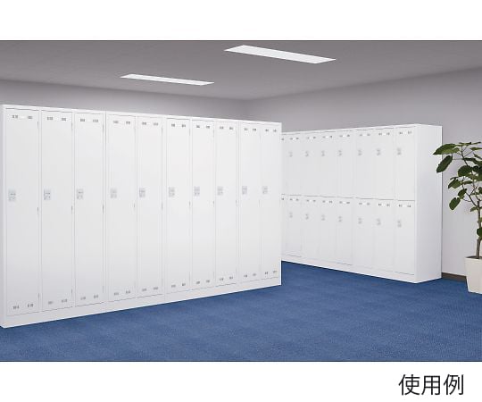 69-7691-11 ダイヤル錠 更衣ロッカー ホワイト 900×515×1790 2列