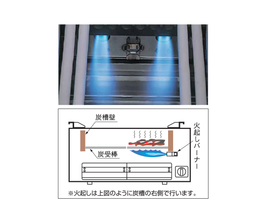 ガス下火式焼物器 本格炭焼き（兼用型）5.81kW　MCK-124-LPG