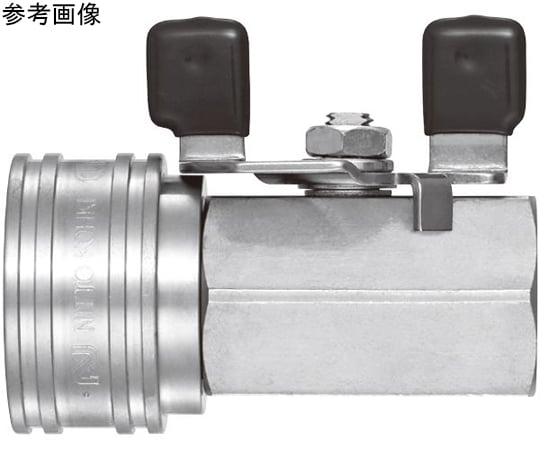 69-8619-46 TSPカプラボールバルブ付き（ソケット）真ちゅう FKM R1/4