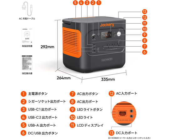 【愛品館 市原店】Jackery　PTB021　ポータブル電源 69-8784-47 Jackery ポータブル電源 1800 JE-1800A 【AXEL】 アズワン