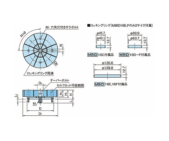 69-8820-26 内径クランプ IDクランプ MBID φ4.1～φ7.4 MBID02
