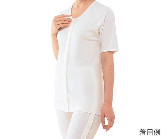 ワンタッチ肌着 婦人用前開き　5分袖（面ファスナー）