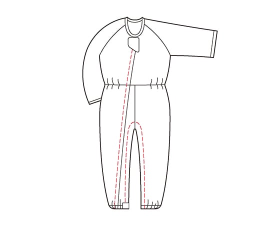 7-1740-04 介護寝巻き コンビネーションⅡ（フルオープン型） チドリ