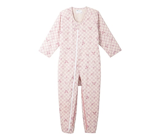 介護寝巻き　コンビネーションⅡ（フルオープン型）　リーフピンク　LL