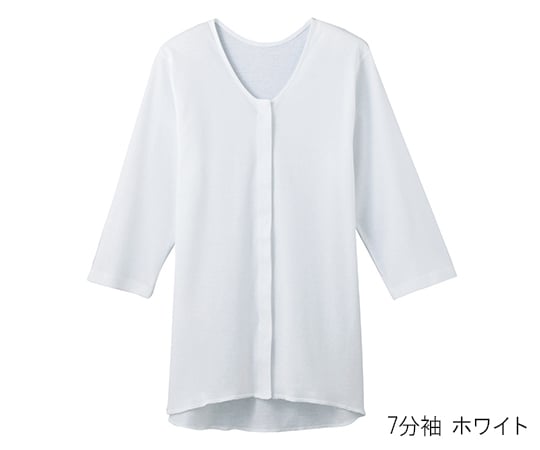 7-1821-01 婦人用シャツ 7分袖クリップインナー ホワイト M HW0334-03-M