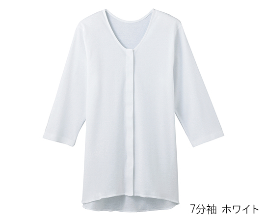 7-1823-02 婦人用シャツ 3分袖クリップインナー ホワイト L HW0338-03-L