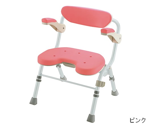 折りたたみシャワーチェア （U型） ピンク